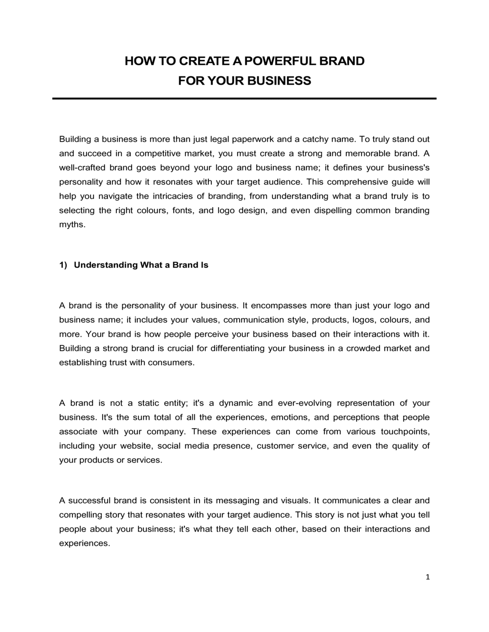 Business-in-a-Box's How To Create A Powerful Brand For Your Business Template