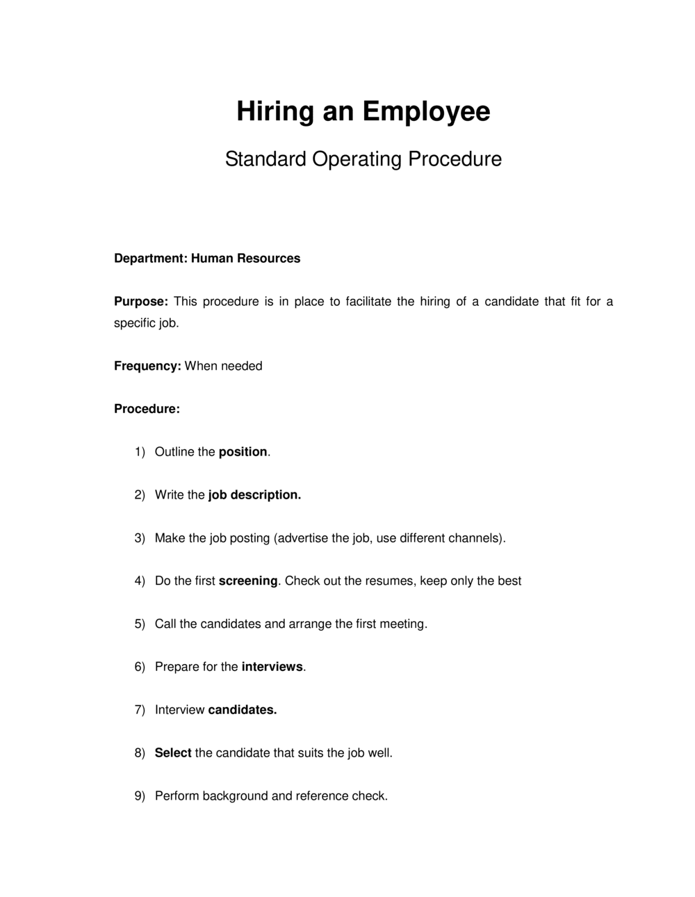 Business-in-a-Box's How to Hire an Employee Template