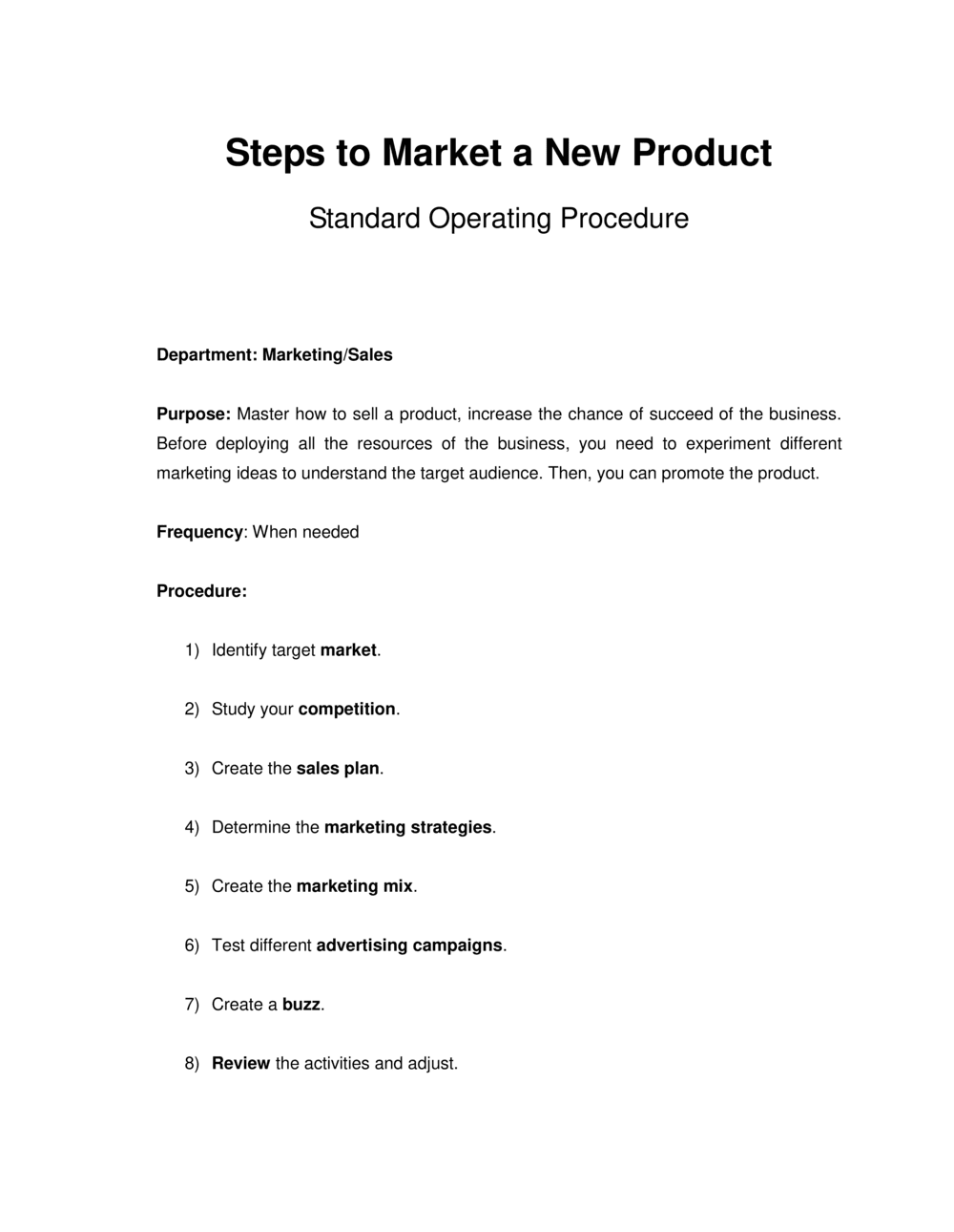 Business-in-a-Box's How to Market a New Product Template