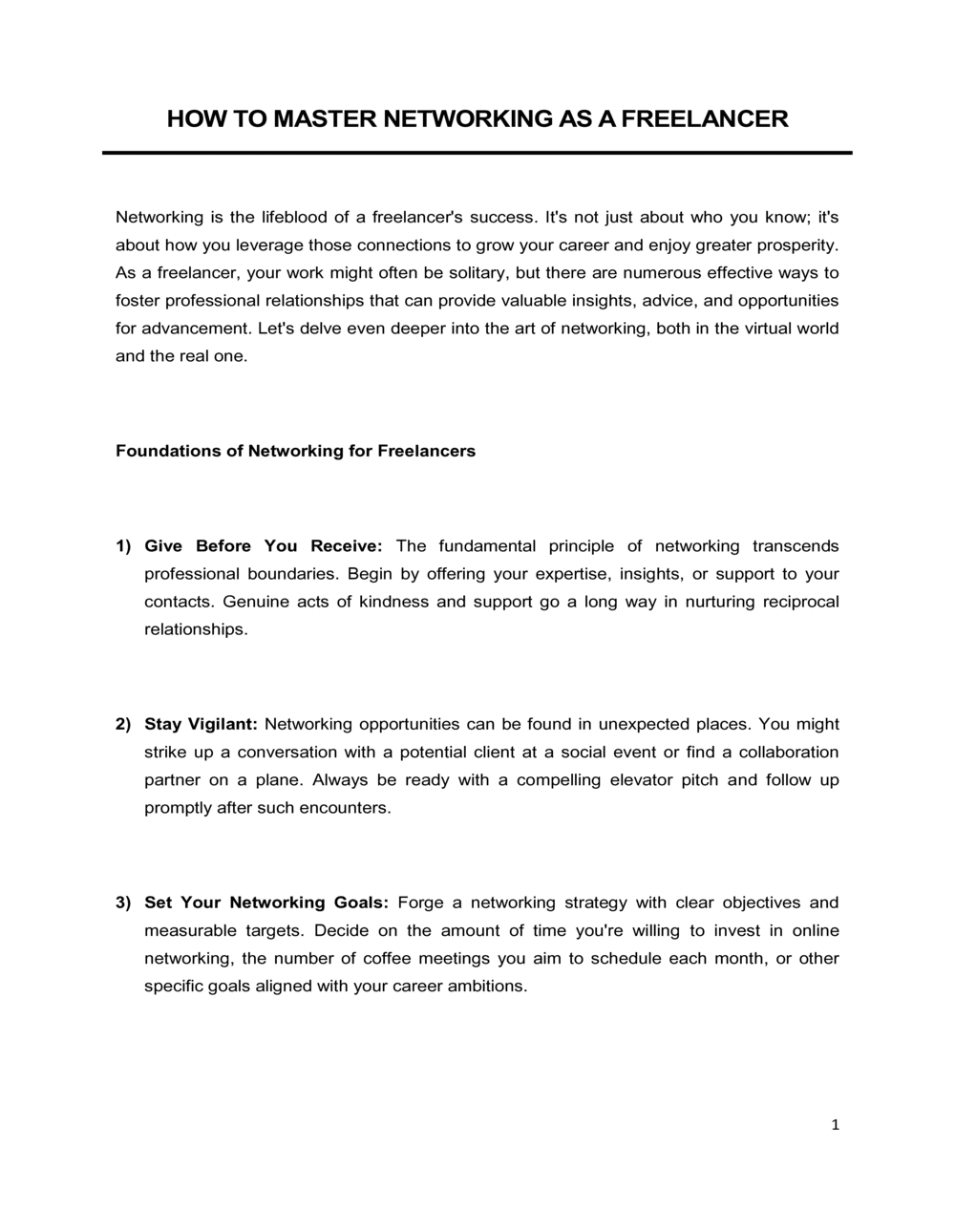 Business-in-a-Box's How To Master Networking As A Freelancer Template