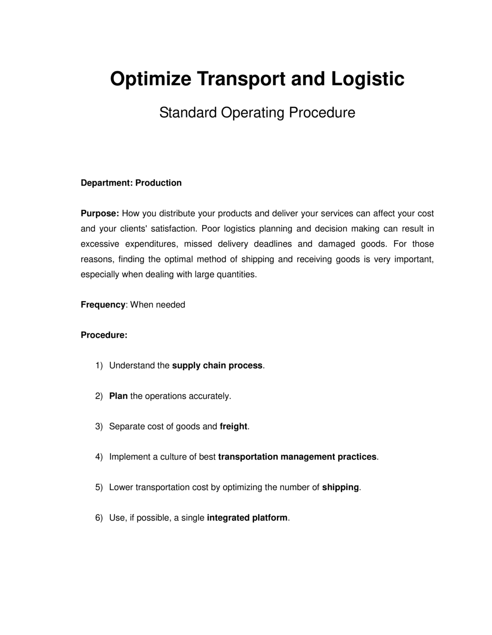 Business-in-a-Box's How to Optimize Transport and Logistic Template