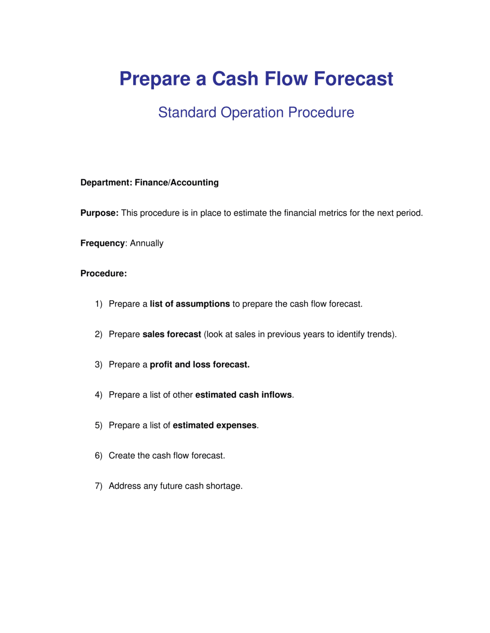 Business-in-a-Box's How to Prepare a Cash Flow Forecast Template