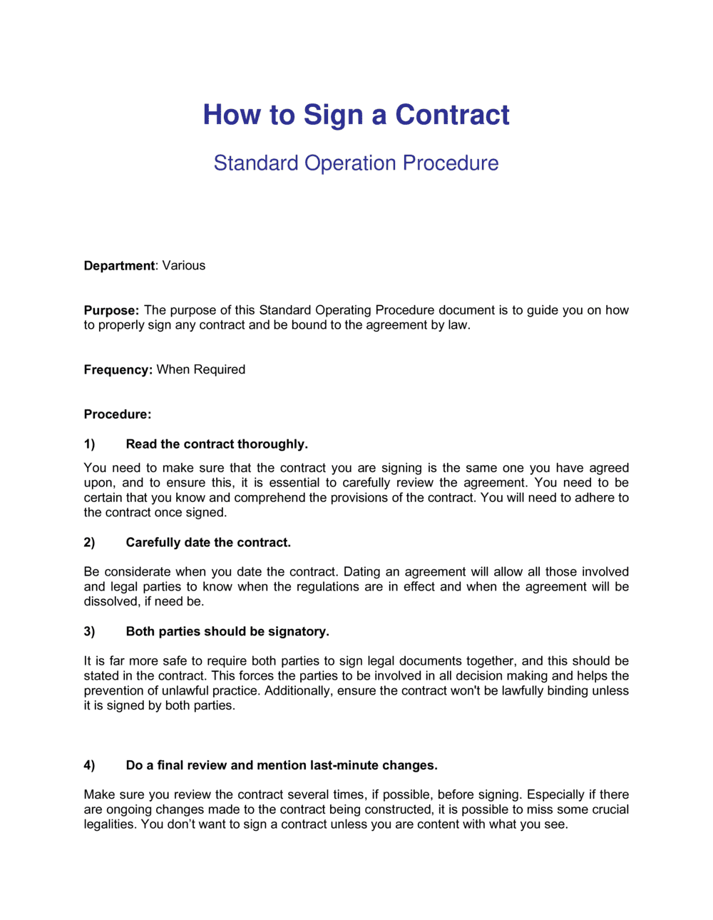 What Does F S O Mean In A Contract