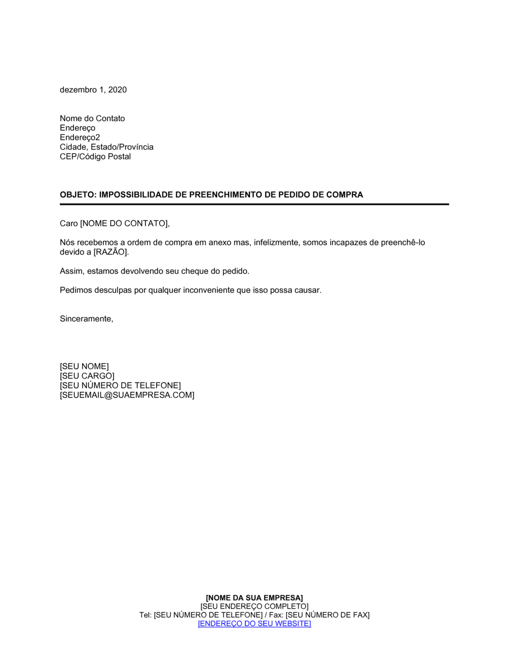 Business-in-a-Box's Inabilidade de Preencher Ordem de Compra