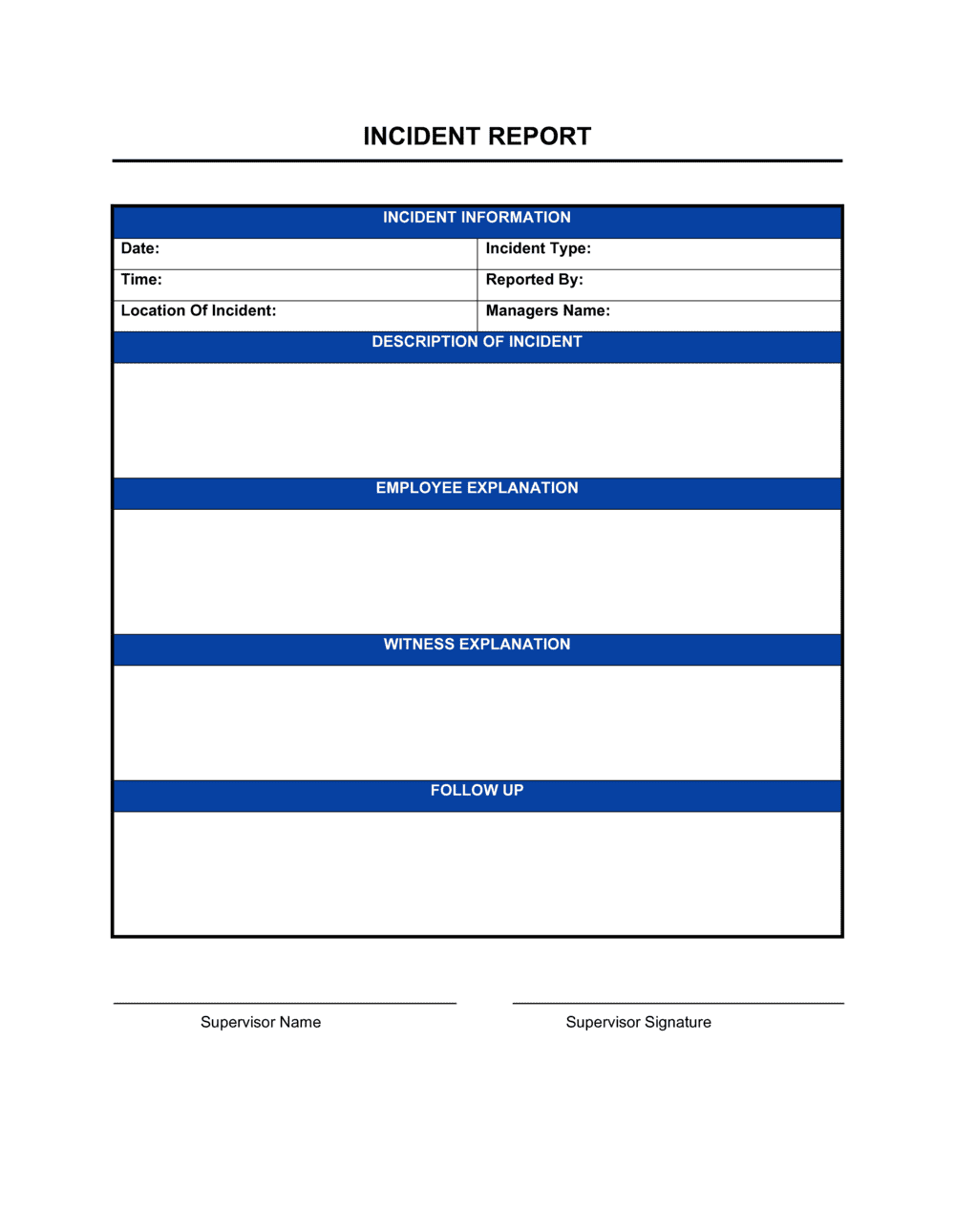 Incident Report Template By Business in a Box 