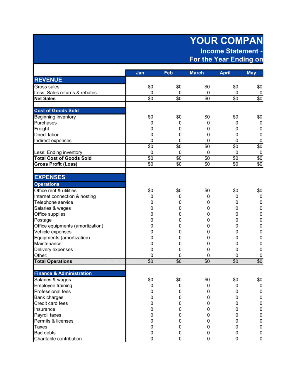 Simple Income Statement Template from templates.business-in-a-box.com