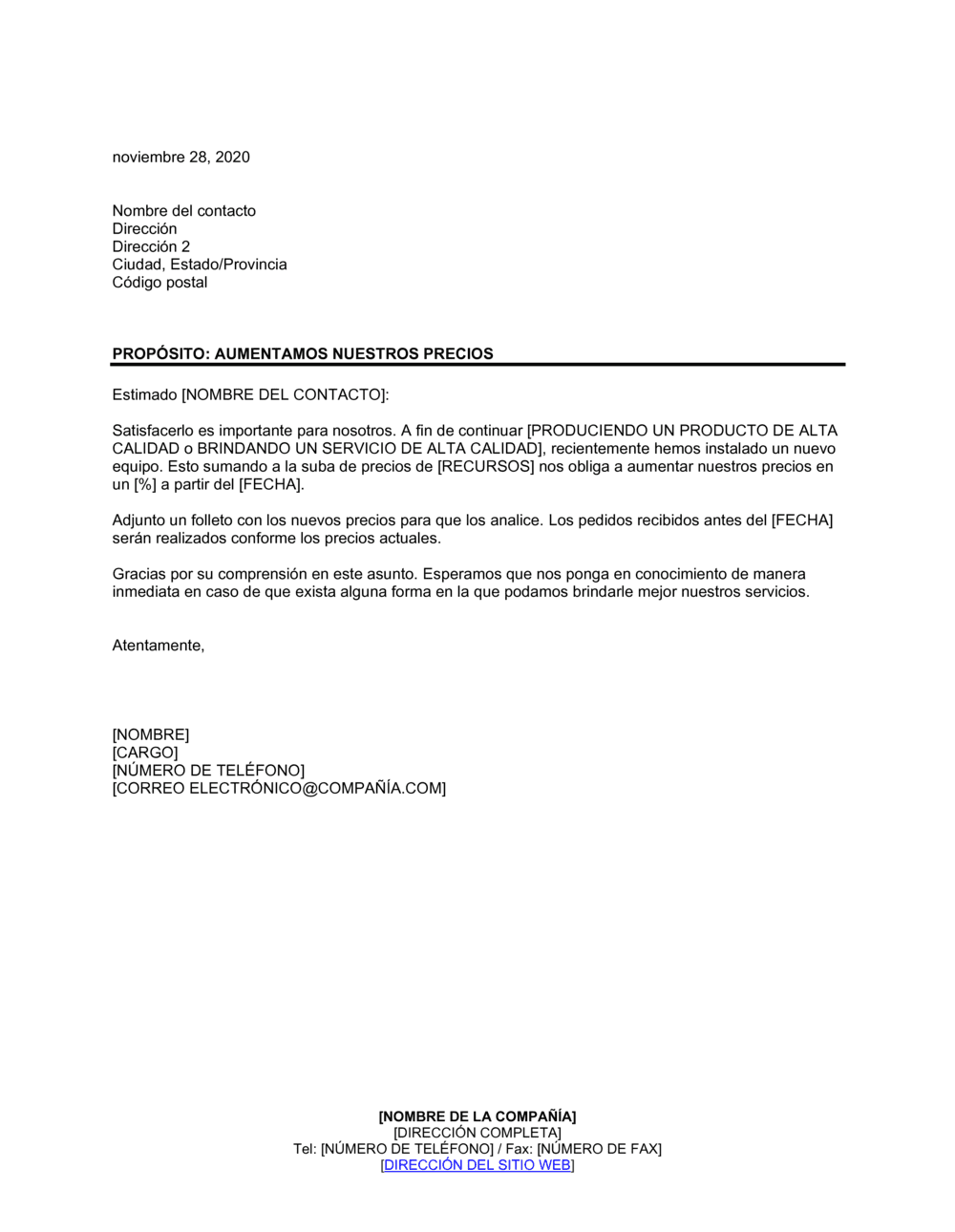 Business-in-a-Box's Incremento en los precios