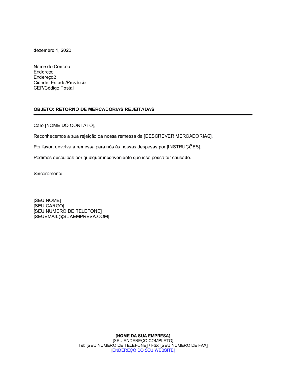 Business-in-a-Box's Instruções Para Devolução de Bens Rejeitados