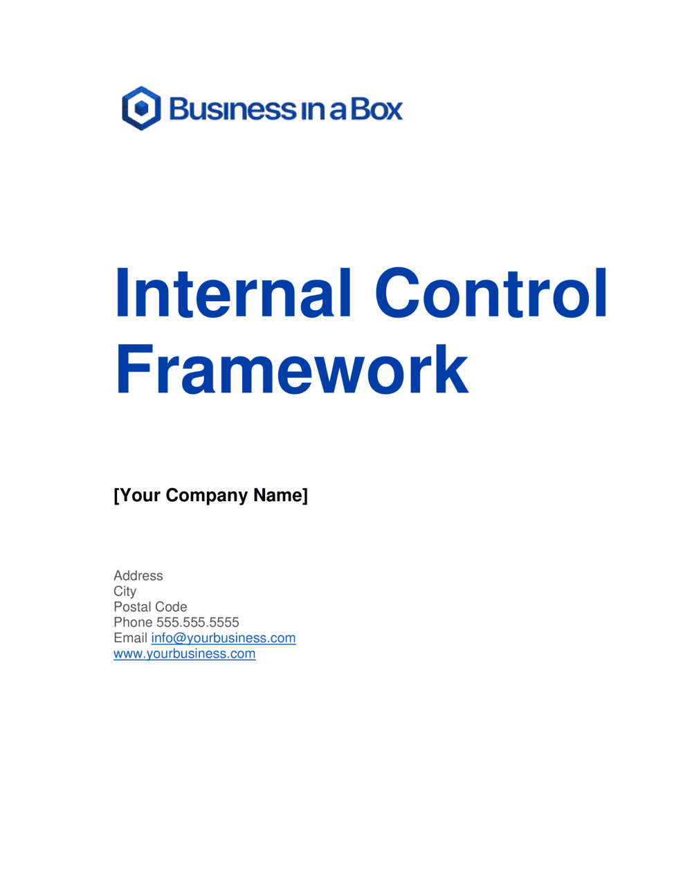 Business-in-a-Box's Internal Control Framework Template