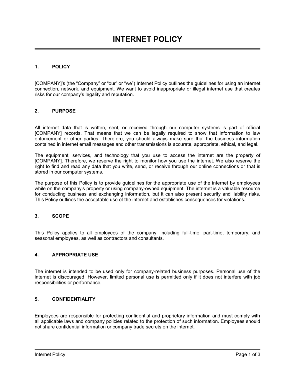 Business-in-a-Box's Internet Policy Template