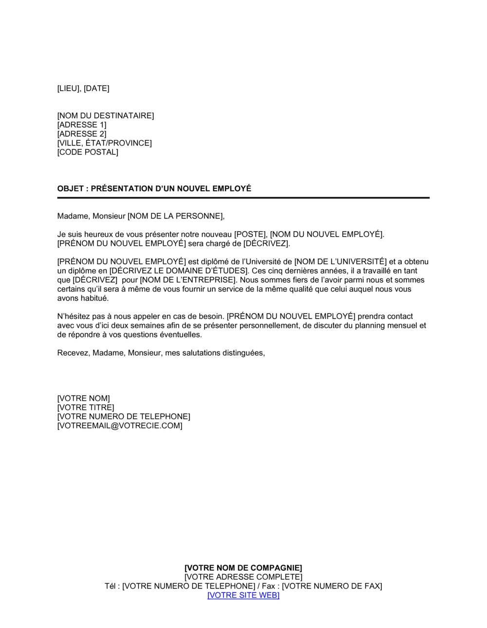 Business-in-a-Box's Introduction d'un nouvel employé