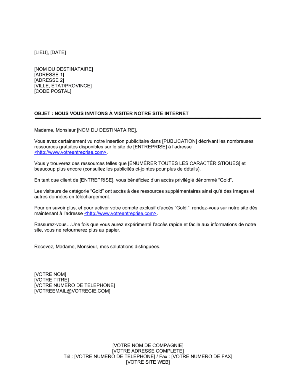 Business-in-a-Box's Invitation à la visite de notre site web