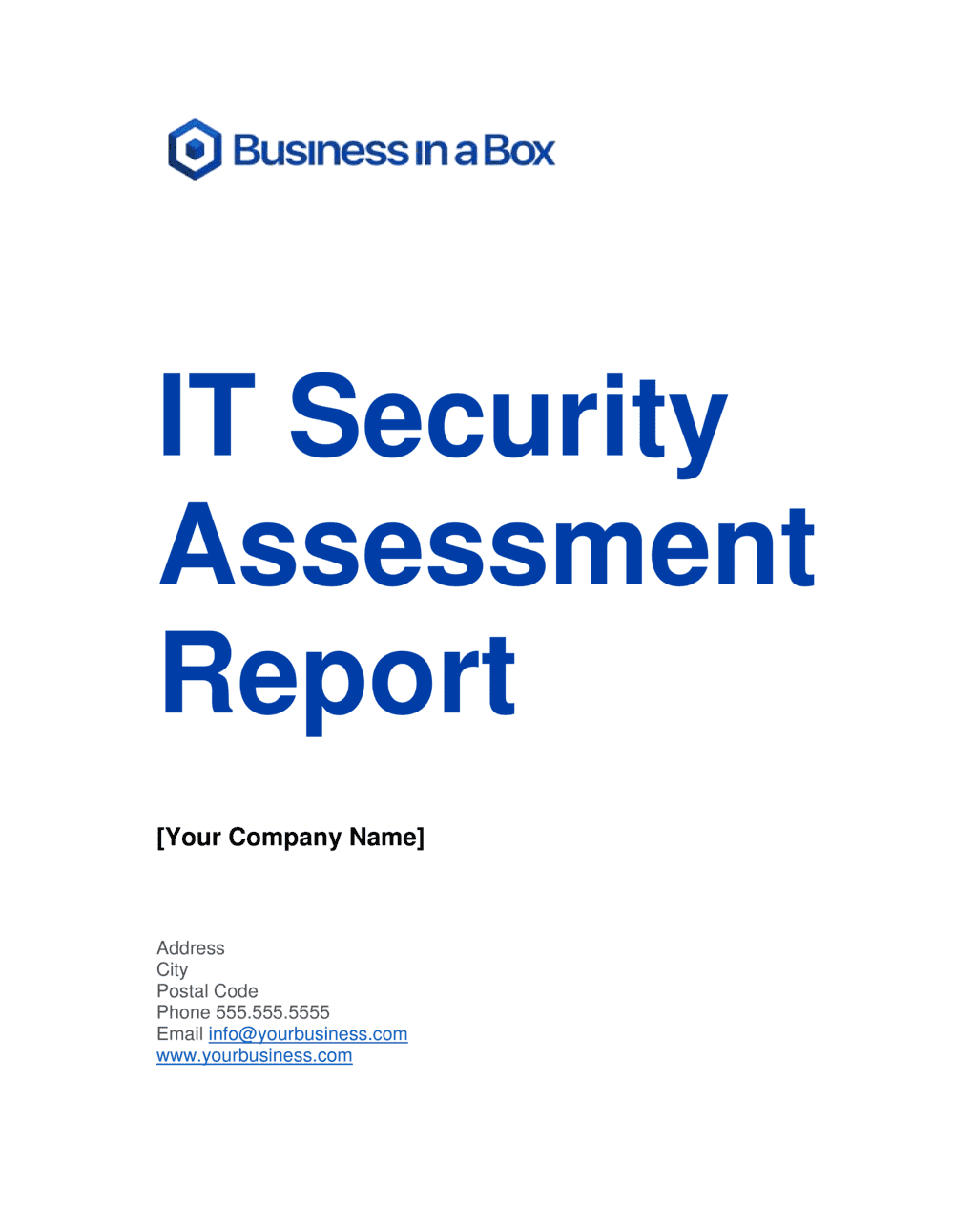 Business-in-a-Box's IT Security Assessment Report Template