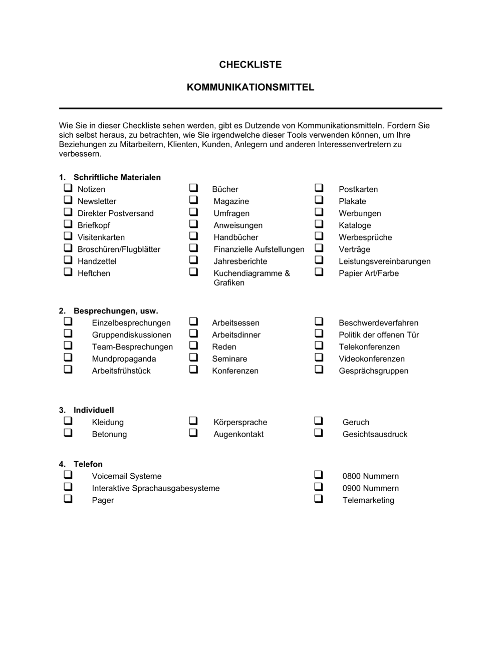 Business-in-a-Box's Kommunikationsmittel