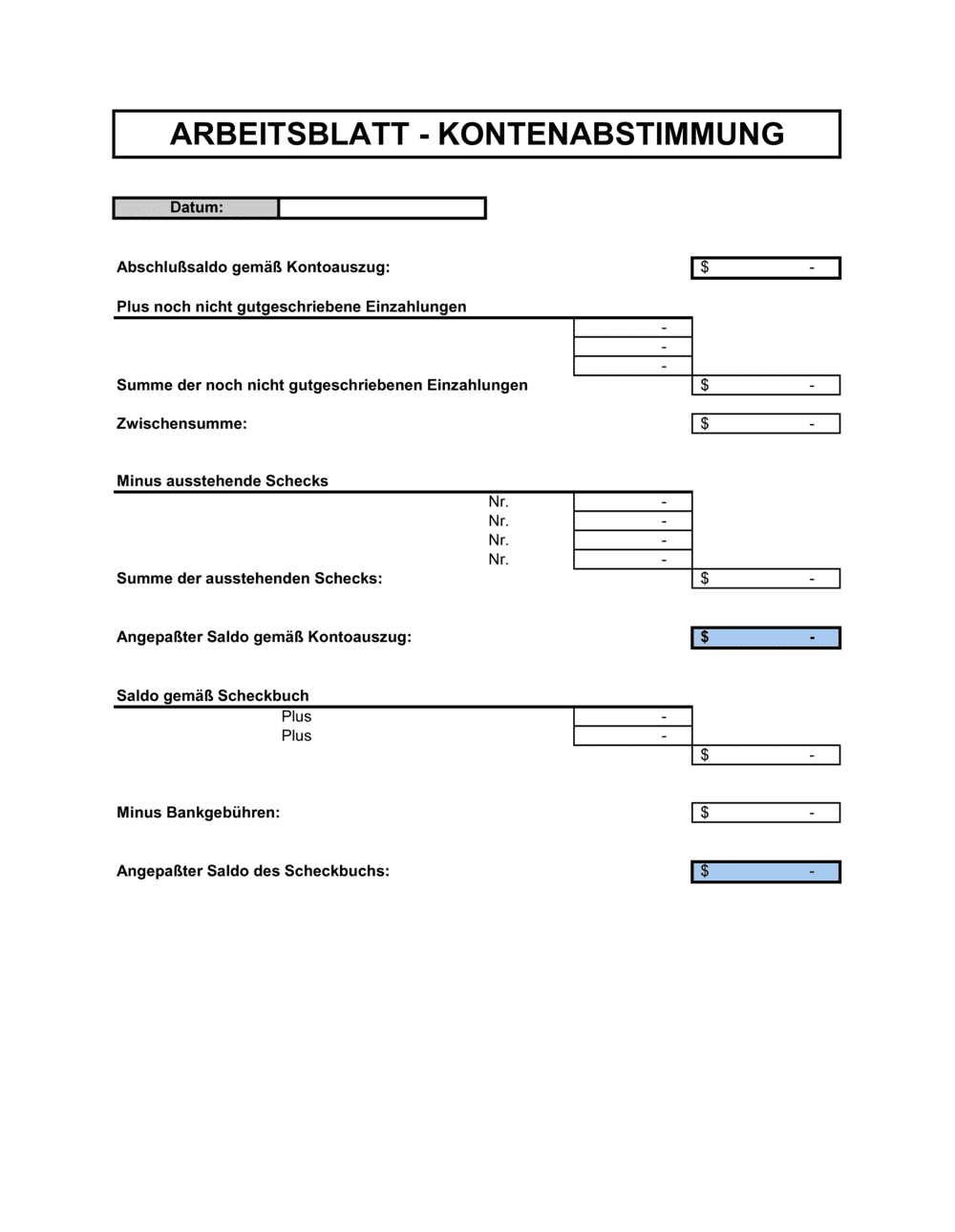 Business-in-a-Box's Kontenabstimmung