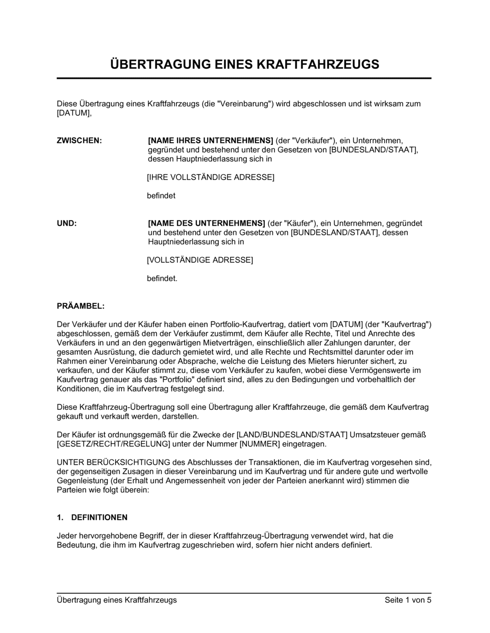 Business-in-a-Box's Kraftfahrzeugs