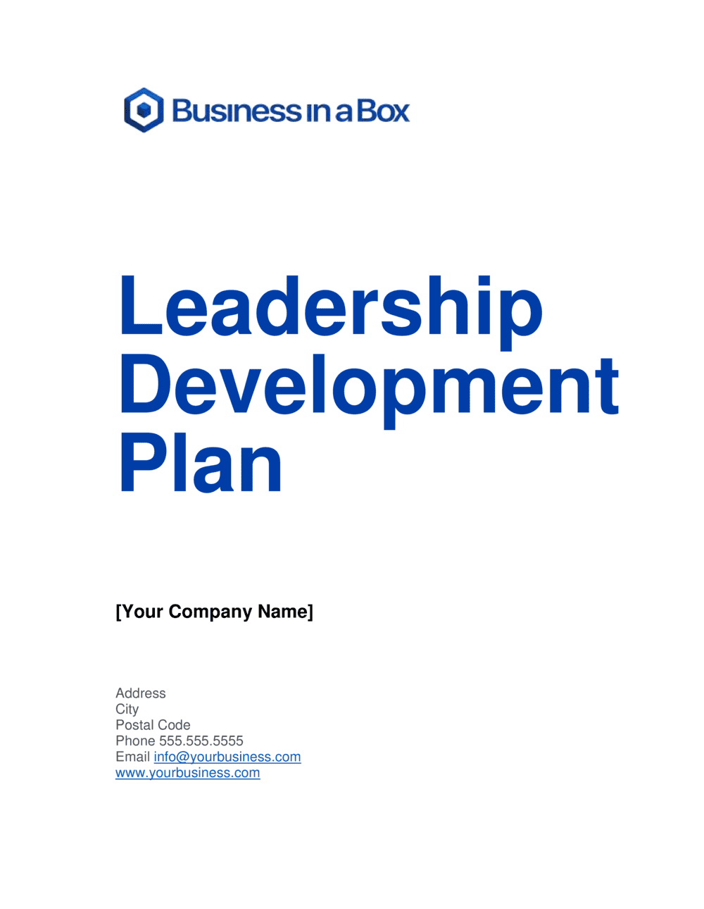 Business-in-a-Box's Leadership Development Plan Template