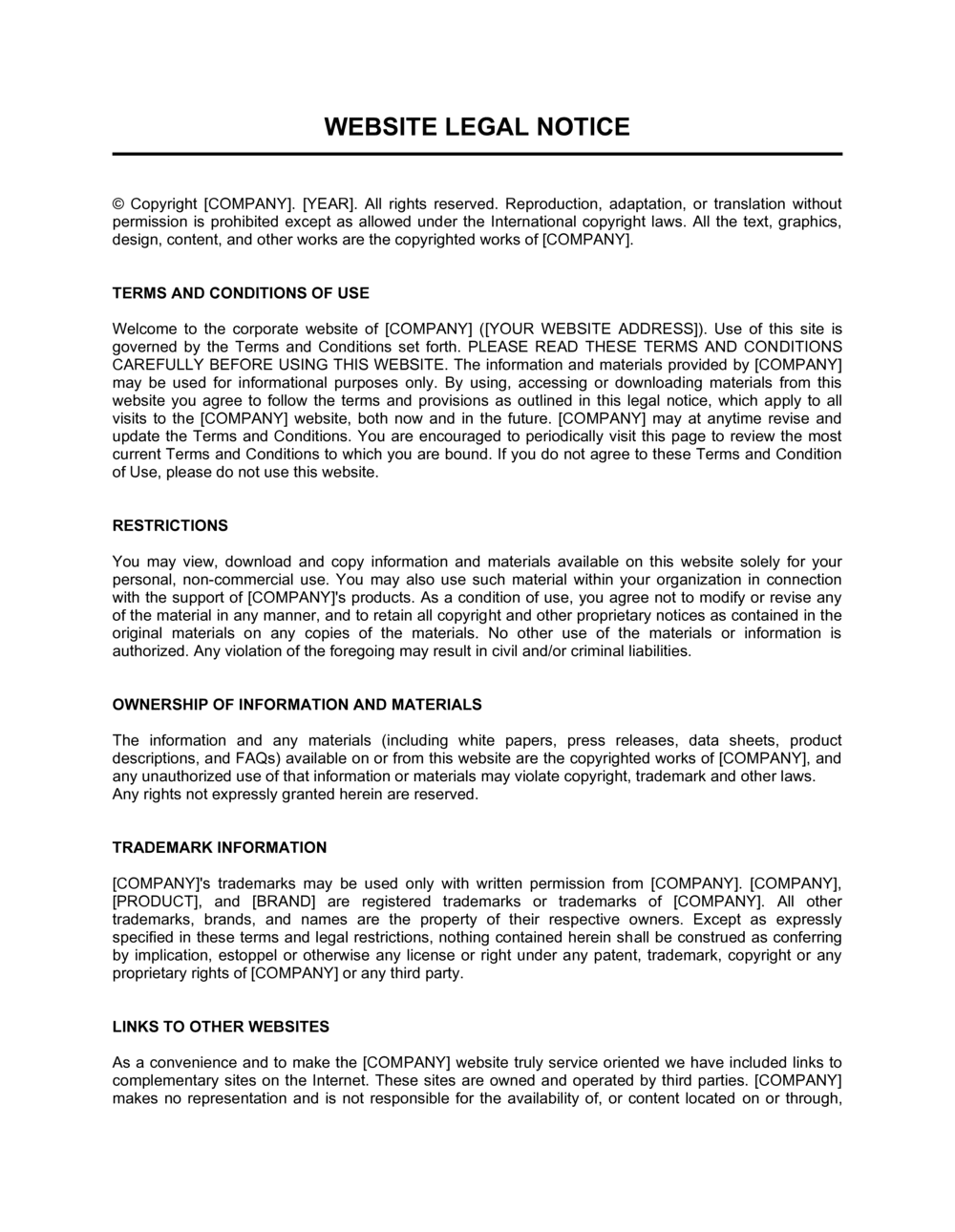 format of legal notice