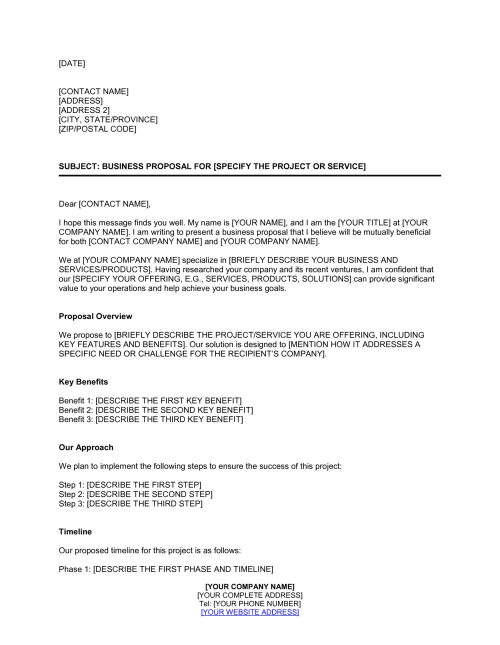 Business-in-a-Box's Letter For Business Proposal Template
