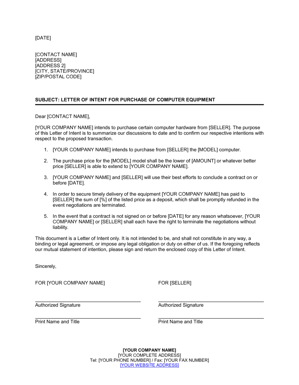 Rent To Own Proposal Letter