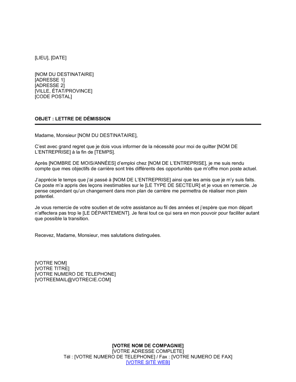 Business-in-a-Box's Lettre de démission 2