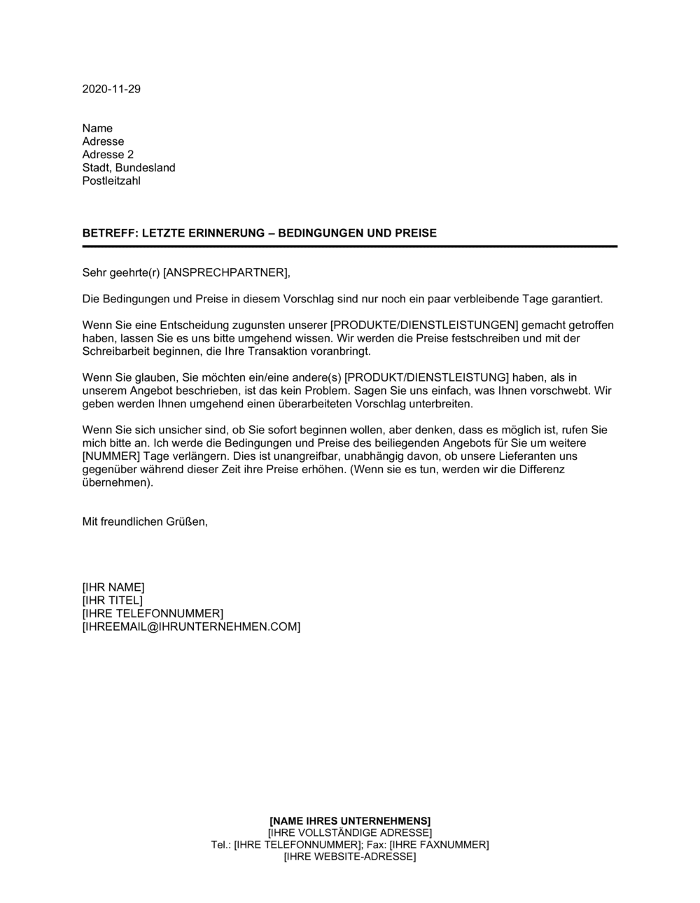 Business-in-a-Box's Letzte Erinnerung - Bedingungen und Preise sind nur für eine begrenzte Zeit gültig