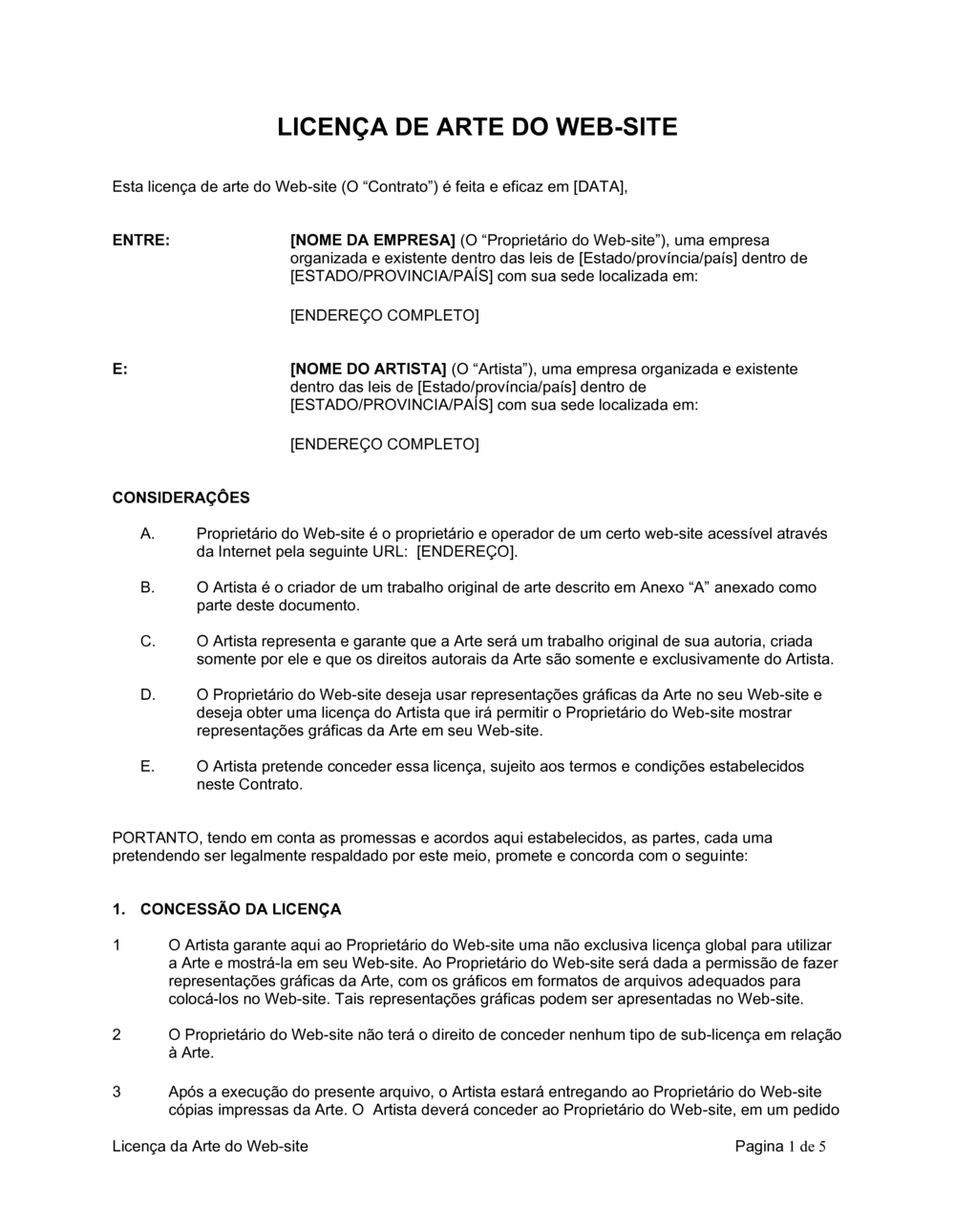 Business-in-a-Box's Licença de Arte do Website