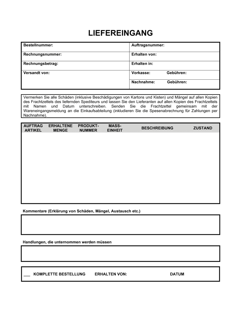 Business-in-a-Box's Liefereingang