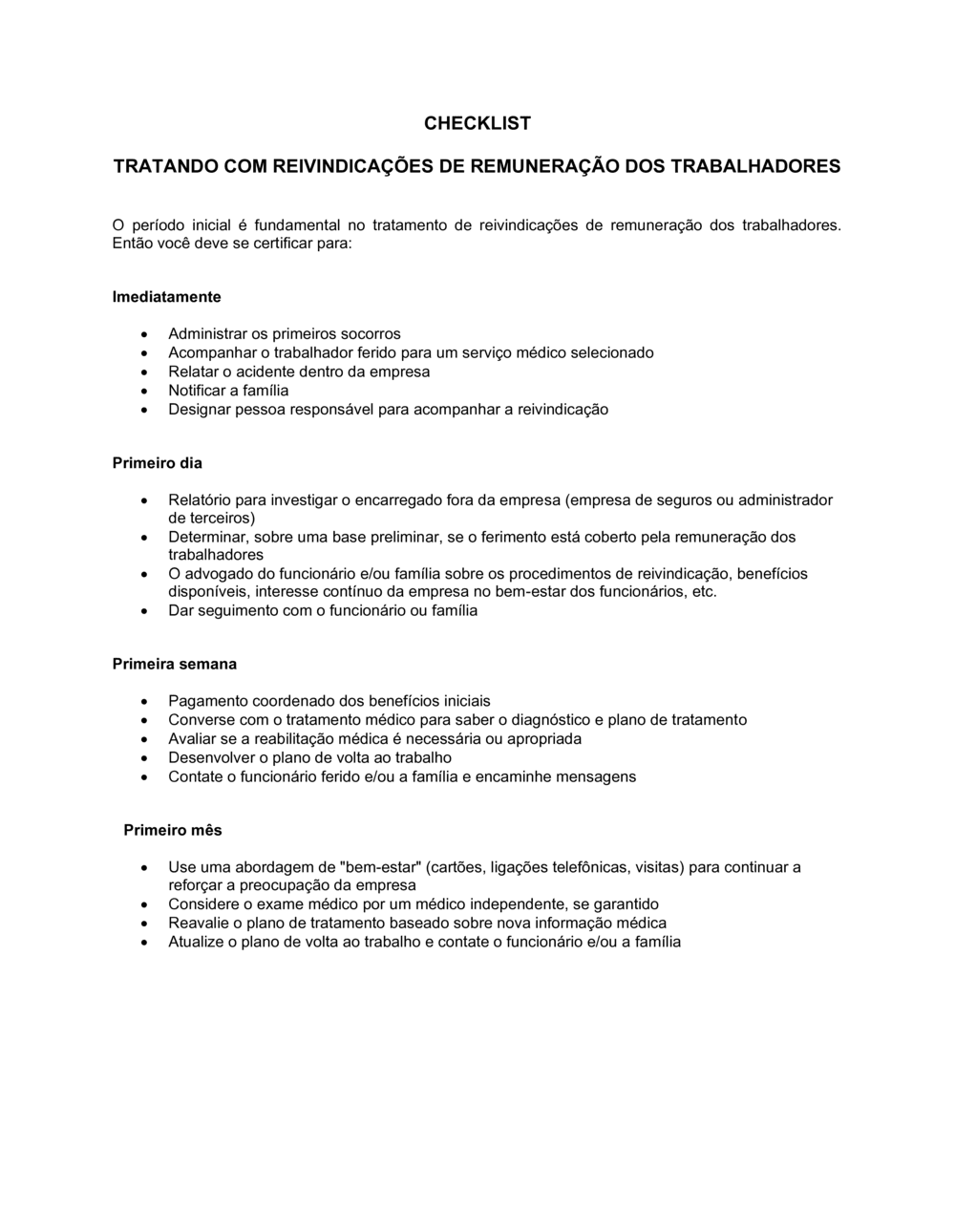 Business-in-a-Box's Lista de Conferência Ações de Compensação do Trabalhador