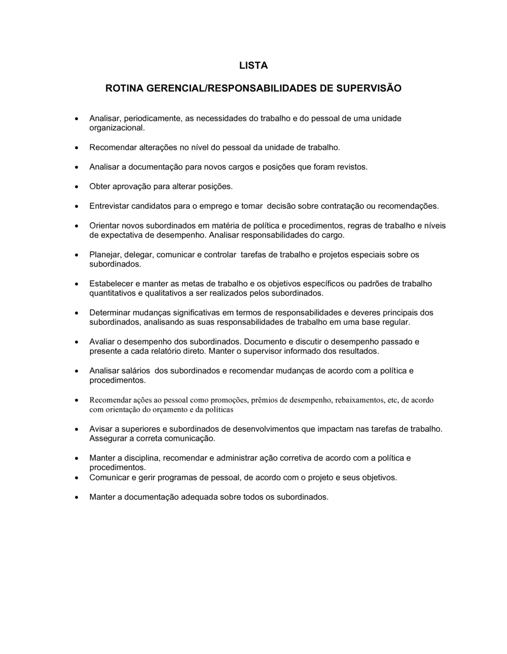Business-in-a-Box's Lista de Conferência Deveres de Rotina Gerencial