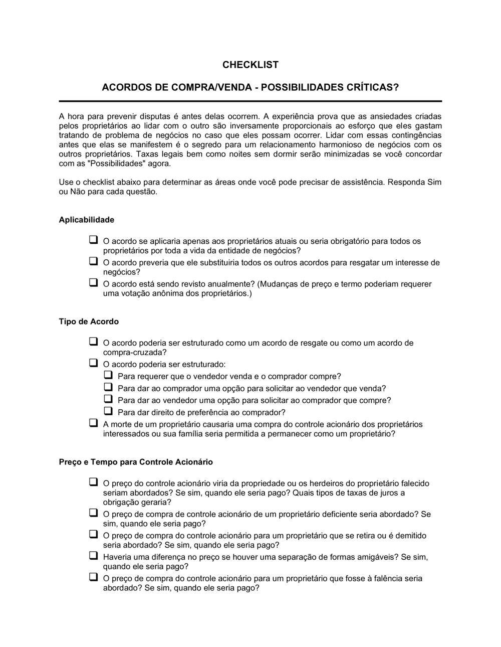 Business-in-a-Box's Lista de Conferência Venda de um Negócio_Críticos E Se