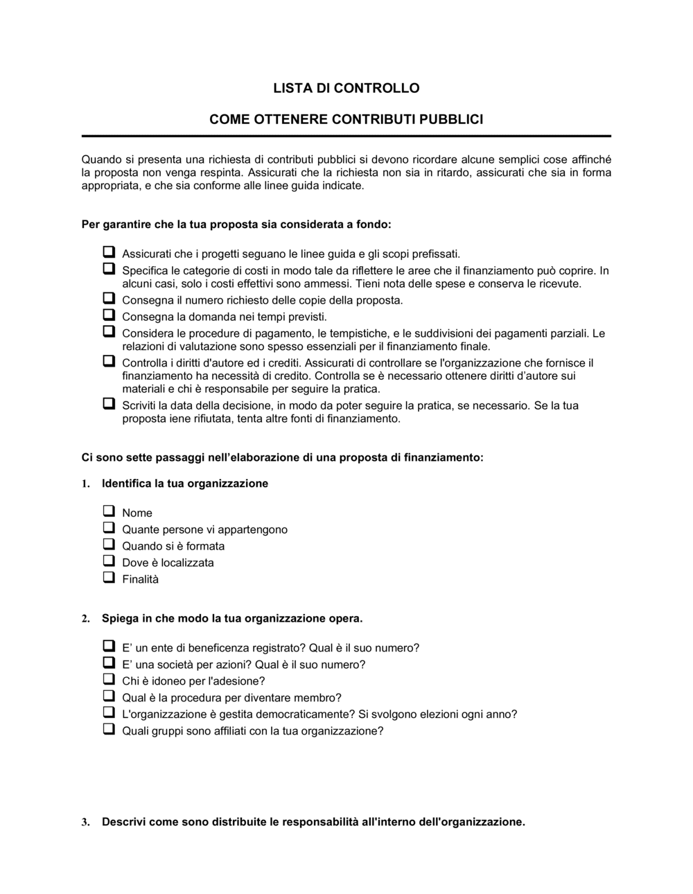 Business-in-a-Box's Lista di controllo come ottenere contributi pubblici