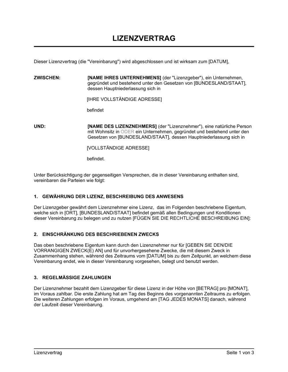 Business-in-a-Box's Lizenzvertrag