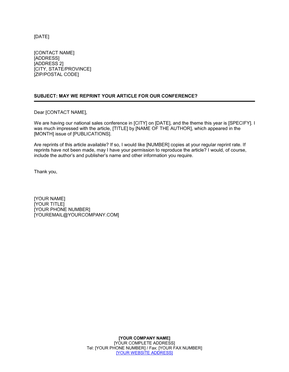 Business-in-a-Box's May We Reprint Your Article for our Conference Template