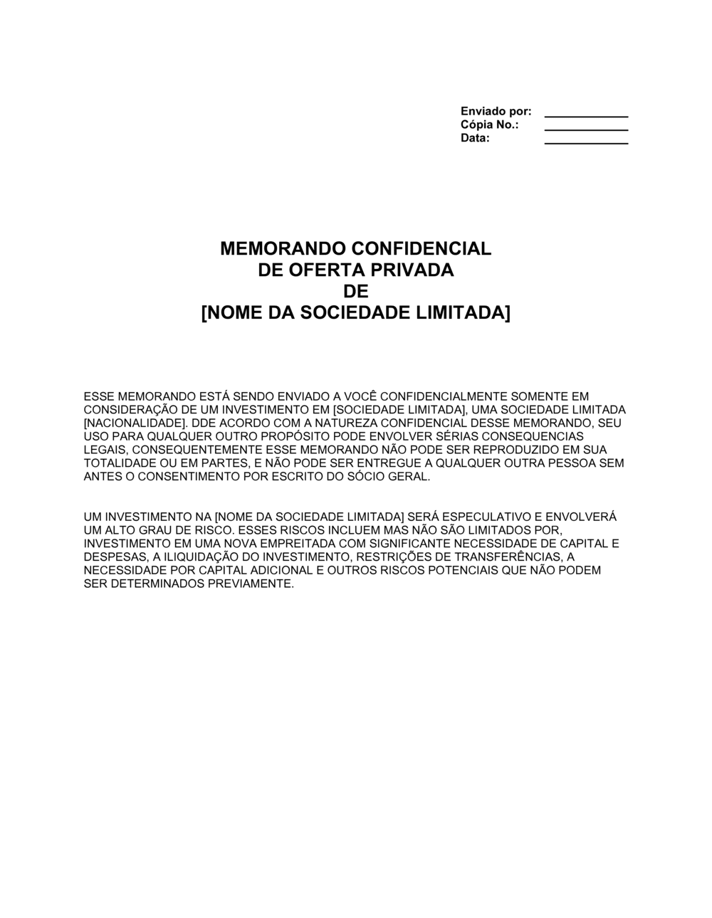 Business-in-a-Box's Memorando de Local Privado