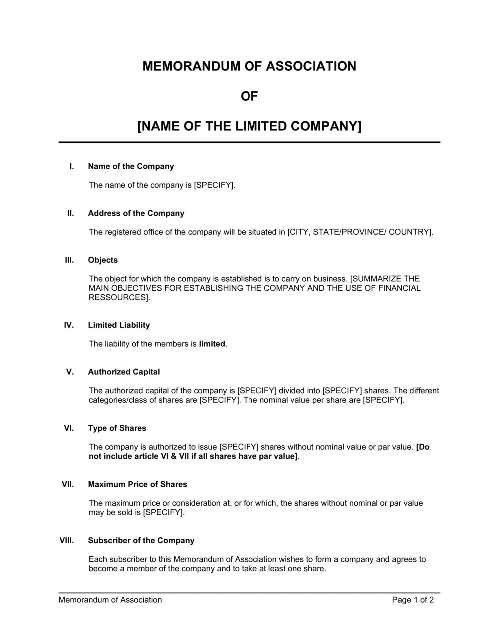 Memorandum Of Association Example My XXX Hot Girl