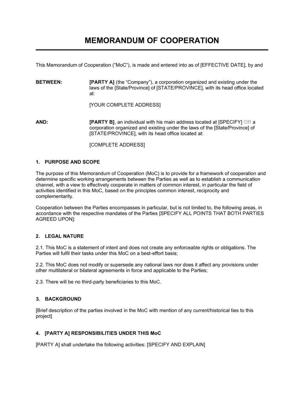 Memorandum Of Agreement Between Two Companies Sfiveband com