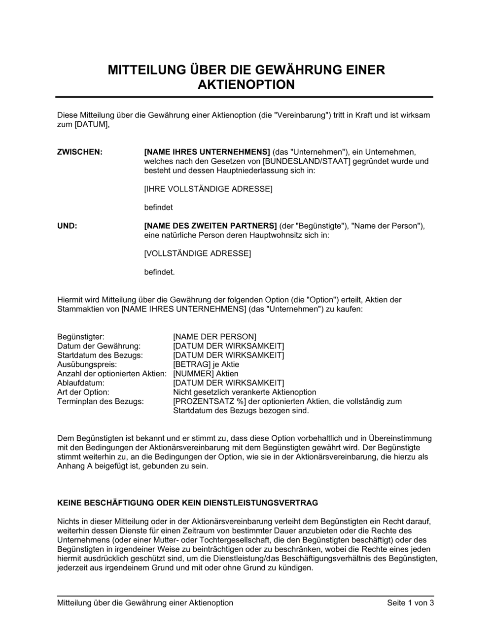 Business-in-a-Box's Mitteilung über die Gewährung einer Aktienoption