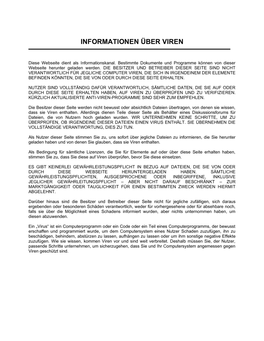 Business-in-a-Box's Mitteilung über Viren