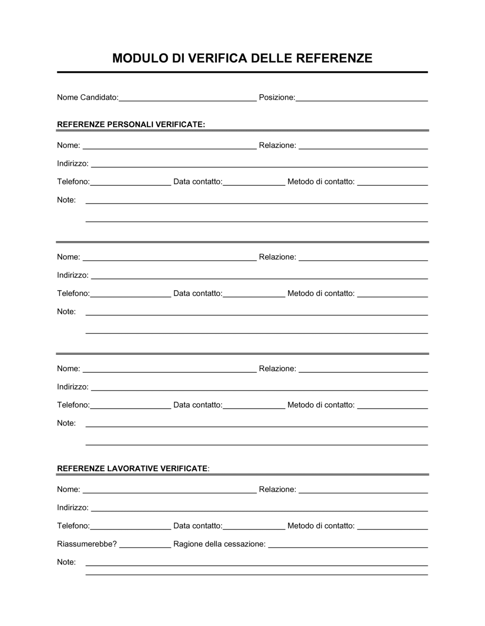 Business-in-a-Box's Modulo verifica referenze