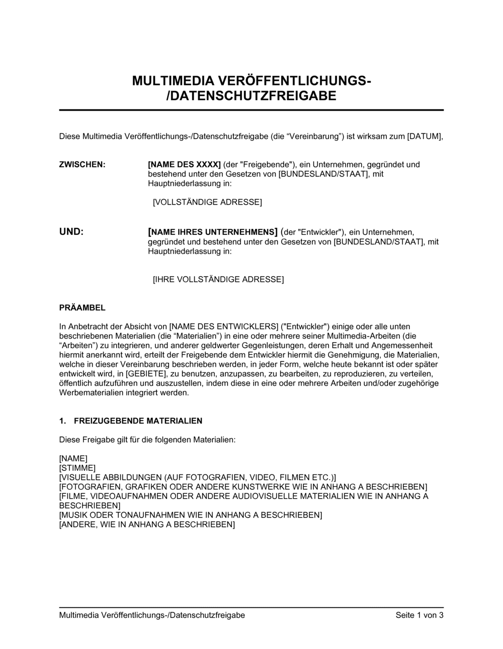 Business-in-a-Box's Multimedia Veröffentlichung_Freigabe persönlicher Materialien