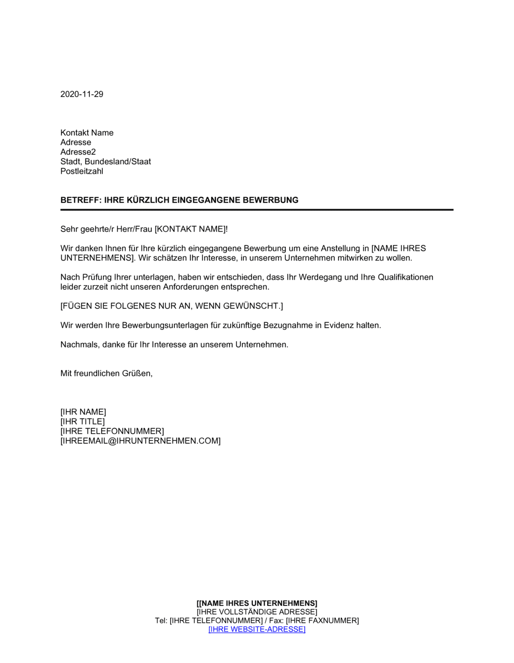 Business-in-a-Box's Negative Antwort Qualifikation