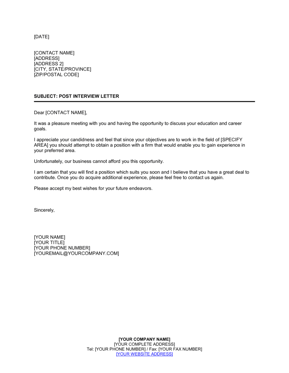 Business-in-a-Box's Negative Response_Experience Template