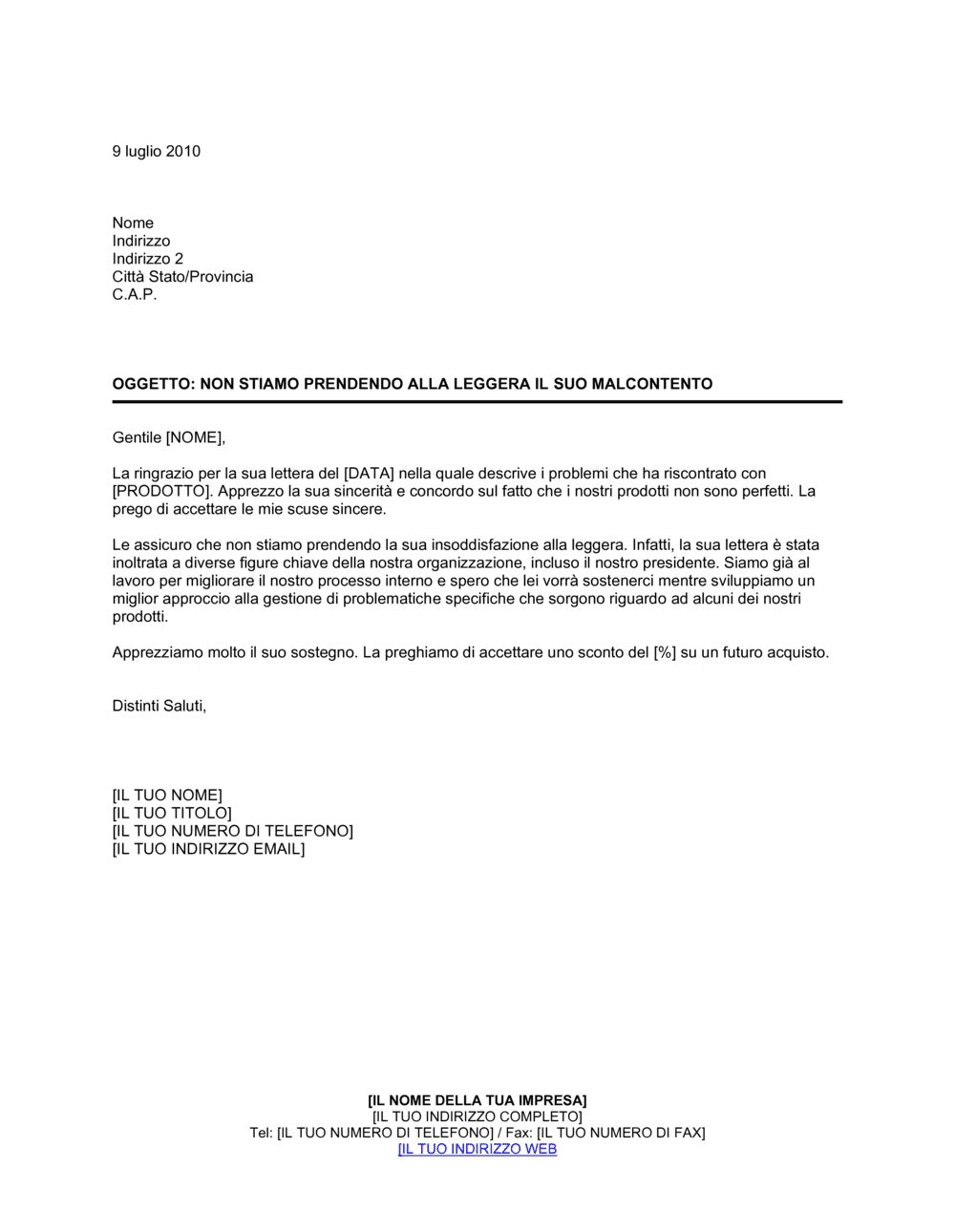 Business-in-a-Box's Non stiamo prendendo alla leggera il suo malcontento