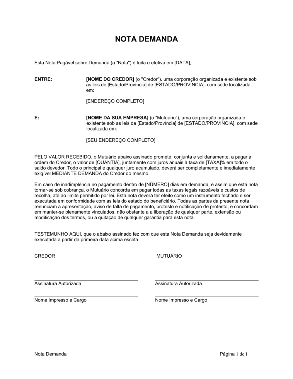 Business-in-a-Box's Nota de Cobrança