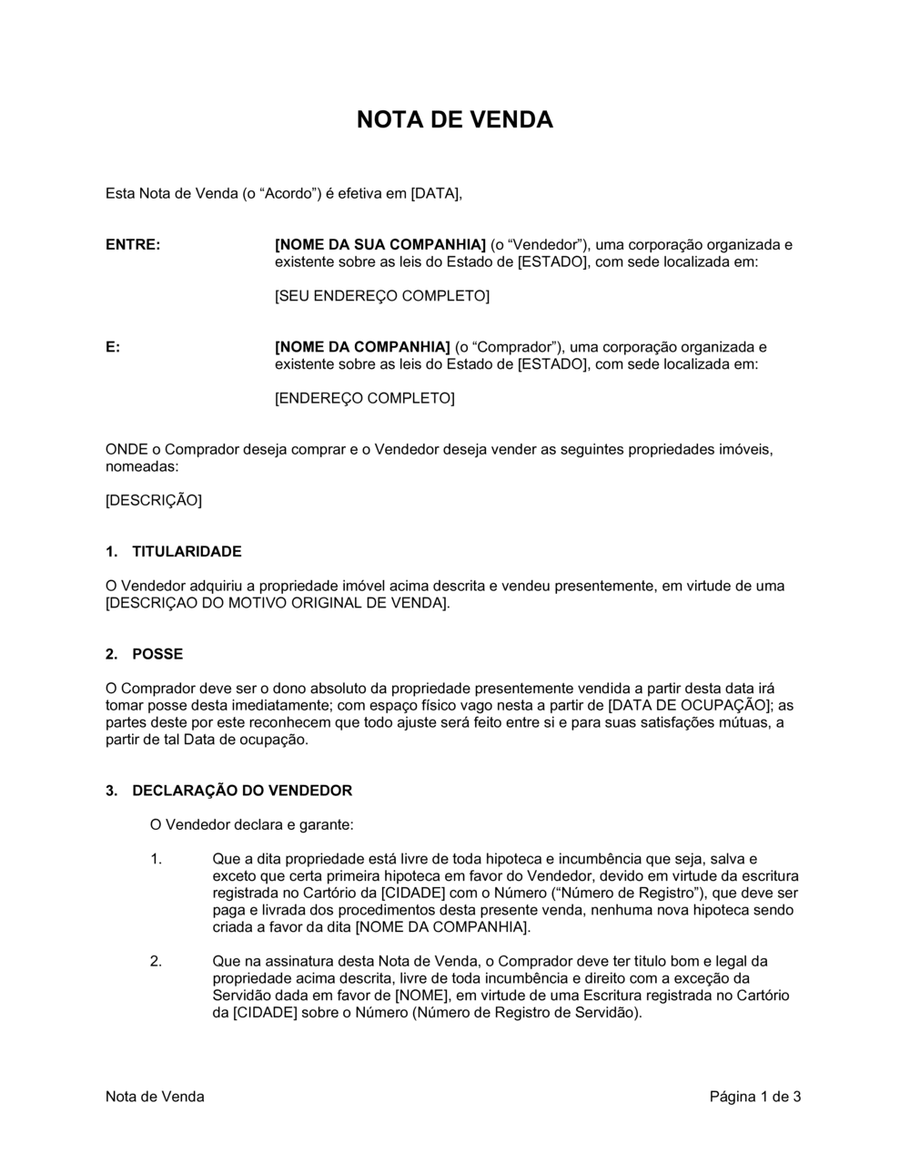 Business-in-a-Box's Nota Fiscal Propriedade Imóvel