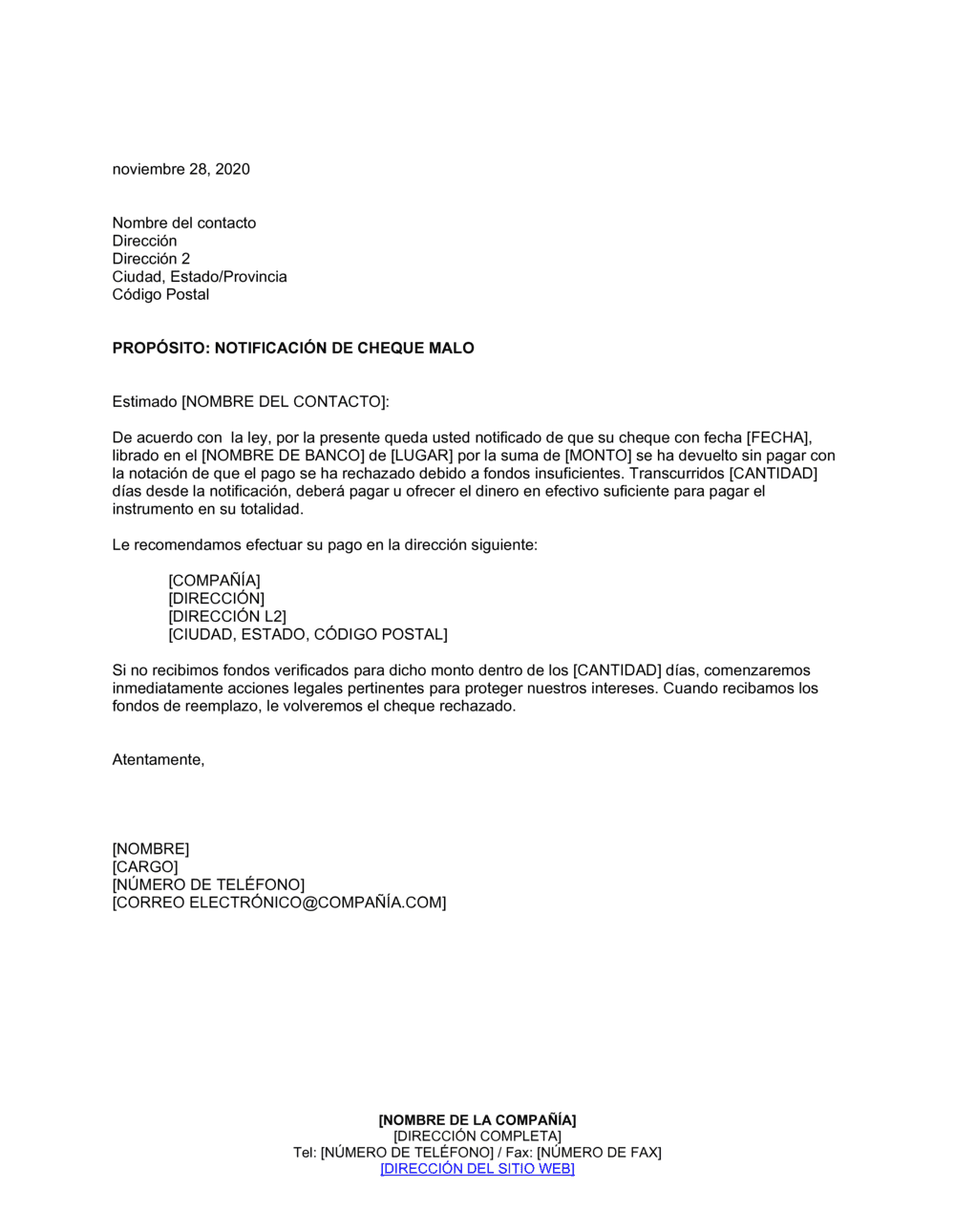 Business-in-a-Box's Notificación de cheque SFS
