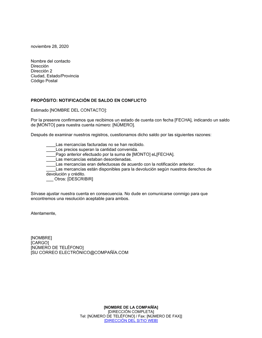 Business-in-a-Box's Notificación de saldo en conflicto