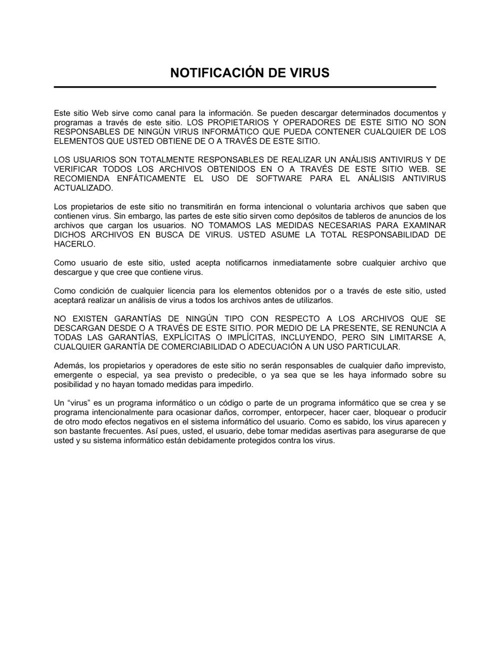 Business-in-a-Box's Notificación de virus