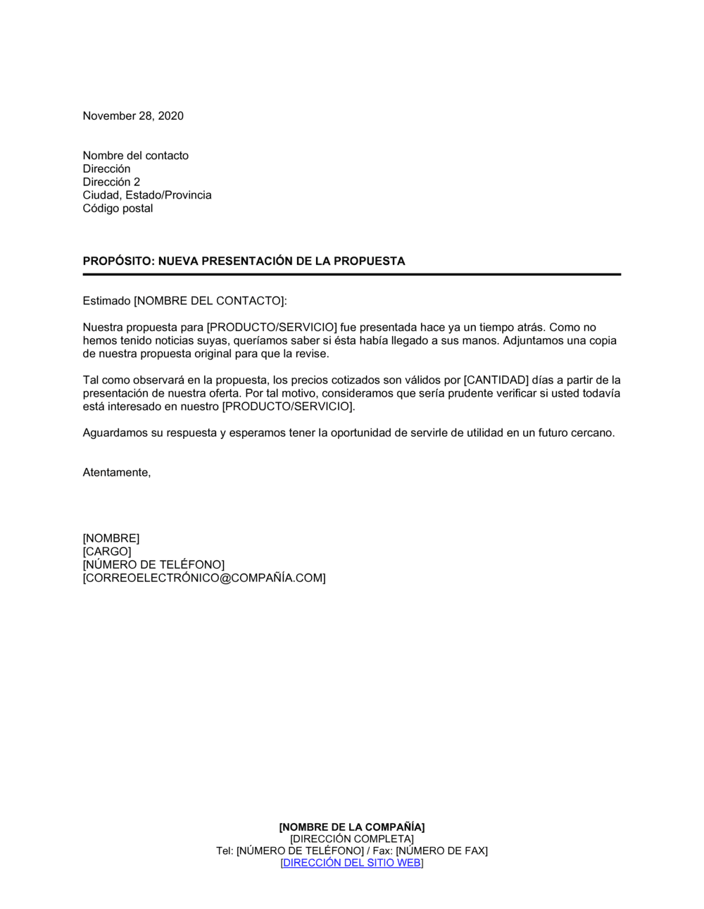 Business-in-a-Box's Nueva presentación de la propuesta